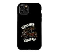 Carcasa para iPhone 11 Pro Vintage Biplane Aviator Spirit Retro Airplane Pilot