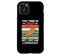 Carcasa para iPhone 11 Pro Vintage Piensan Que Estoy Loco Pero Me Gusta Cornhole