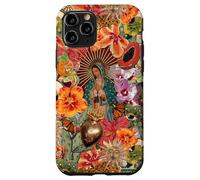 Carcasa para iPhone 11 Pro Virgen María Católica Floral Mexicano Folk Mosaico Collage