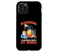 Carcasa para iPhone 11 Pro Warning Cleaning Crew At Work Custodio de Conserje -