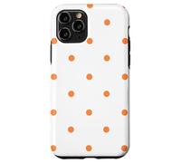 Carcasa para iPhone 11 Pro White and Orange Polka Dots Classic Polkadots Cute Preppy