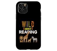 Carcasa para iPhone 11 Pro Wild About Reading Libros Animales del zoológico Amor Lectura de Libros