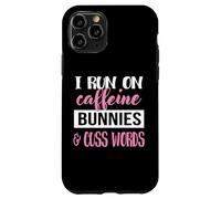 Carcasa para iPhone 11 Pro Womens Girls I Run On Bunnies & Caffeine Bunny Lover