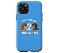 Carcasa para iPhone 11 Pro Womens Girls I Was Normal 2 Dachshunds Ago Black Tan Lover