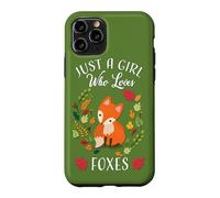 Carcasa para iPhone 11 Pro Womens Kids Fall Leaves Boho Just A Girl Who Loves Foxes