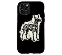 Carcasa para iPhone 11 Pro Xoloitzcuintli Perro Mexicano Sin Pelo Azteca Xolo Linocut