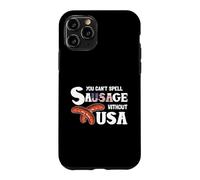 Carcasa para iPhone 11 Pro You Cant Spell Sausage Without USA 4th of July American Flag