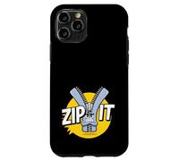 Carcasa para iPhone 11 Pro Zip It Sassy Sarcástico Diciendo Rude Shup Up Zipper Juego de Palabras