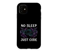 Carcasa para iPhone 11 Programmer Hacker No Sleep Just Code Cyberpunk Brain