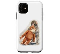 Carcasa para iPhone 11 Punch - Lindo bebé Mono y orangután Peluche Juguete Acuarela