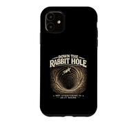 Carcasa para iPhone 11 Rabbit Holes Conspiración Gráfico Retro Conejo OVNIs Meme Verdad