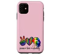 Carcasa para iPhone 11 Rainbow Lips Leopard Heart Decor Women Peace Love Equality