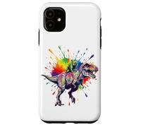 Carcasa para iPhone 11 Rainbow T Rex French Bulldog Dinosaur