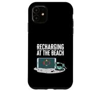 Carcasa para iPhone 11 Recharging At The Beach Low Battery Crab Phone