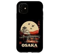 Carcasa para iPhone 11 Recuerdo de Viaje japonés Retro de la Pagoda de Osaka, Japón