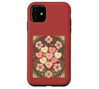 Carcasa para iPhone 11 Recuerdos en Forma de corazón y Flores Art Nouveau