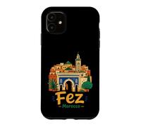 Carcasa para iPhone 11 Regalo de Recuerdo de Viaje de Fez Marruecos Dibujado a Mano