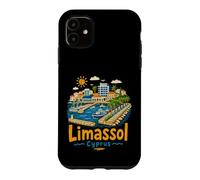 Carcasa para iPhone 11 Regalo de Recuerdo de Viaje de Limassol Chipre Dibujado a Mano