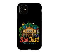 Carcasa para iPhone 11 Regalo de Recuerdo de Viaje de San José Costa Rica Dibujado a Mano