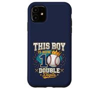 Carcasa para iPhone 11 Regalos de béisbol de Doble dígito de This Boy is 10 para el décimo cumpleaños