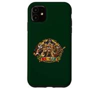 Carcasa para iPhone 11 Reggae música Capybara Island Shiba-Inu y Mono como Banda