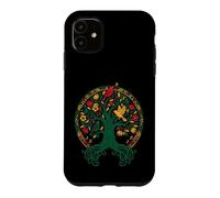 Carcasa para iPhone 11 Reggae Tree Life Rasta Roots Singing Birds Music