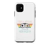 Carcasa para iPhone 11 Regreso a la Escuela Primer Grado Desbloqueado Level Up Gamer Niños Niño