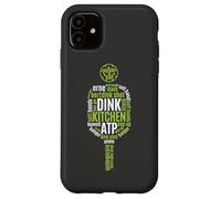 Carcasa para iPhone 11 Reproductor de Bebidas Pickleball Life Paddle Word Cloud