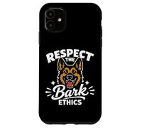 Carcasa para iPhone 11 Respect The Bark Ethics, Humor del Pastor alemán