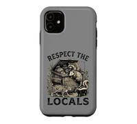 Carcasa para iPhone 11 Respect The Locals Raccoon Funny Street Cats Respeta a los Locales