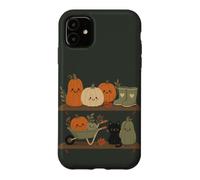 Carcasa para iPhone 11 Retro Autumn Harvest Shelf Doodle Personajes Vibe