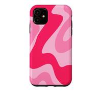 Carcasa para iPhone 11 Retro Hot Pink Swirl Abstracto Estético Groovy 70s Boho Y2K