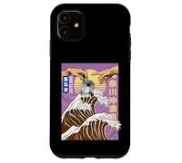 Carcasa para iPhone 11 Retro Otaku Vaporwave Kanji Michelangelo Japón Wave café