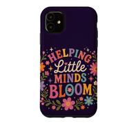 Carcasa para iPhone 11 Retro Teacher Helping Little Minds Bloom Floral Cita