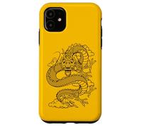 Carcasa para iPhone 11 Retro Vintage Zodiac Lunar New Year Black Chinese Dragon