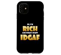 Carcasa para iPhone 11 Rich Costume Idgaf Meme Personalized Wealthy Person Success