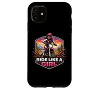 Carcasa para iPhone 11 Ride Like A Girl Dirt Bike Rider Motocross Motocross Motocicleta Mujer
