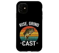 Carcasa para iPhone 11 Rise Grind Cast Amante de la Pesca Pescado Susurrador Aventuras Lago