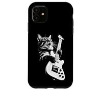 Carcasa para iPhone 11 Rock Cat Playing Guitar - Funny Guitar Cat