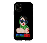 Carcasa para iPhone 11 Roma Traveller Girl - Romani Flag Proud Womens
