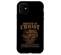 Carcasa para iPhone 11 Rooted in Christ Shirt Christian Shirt for Men Cross Shirt