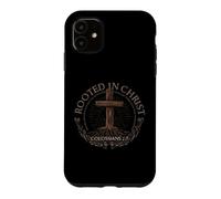 Carcasa para iPhone 11 Rooted in Christ Shirt Jesus Shirt Vintage Cross Christian