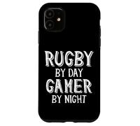Carcasa para iPhone 11 Rugby Player by Day Gamer by Night Gaming Rugby Video Games