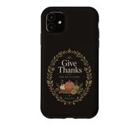 Carcasa para iPhone 11 Salmo de Acción de Gracias de otoño 107:1 Cita de Cosecha de gratitud