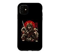 Carcasa para iPhone 11 Samurai Wolf Guerrero Japonés Katana Art