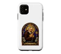 Carcasa para iPhone 11 San Padre Pío Católico Devocional Gótico Mosaico Icono Arte