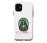 Carcasa para iPhone 11 Santa Muerte Green Justice Scythe Globe Folk Saint Rose