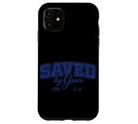 Carcasa para iPhone 11 Saved by Grace Efesios 2:8 Cita Cristiana inspiradora