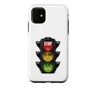 Carcasa para iPhone 11 Señal de tráfico Cristiana Stop Slow Go Palabra de Dios Fe