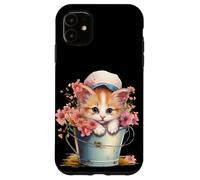 Carcasa para iPhone 11 Shy Little Kitten Spring Graphic For Women Girls and Cat Mom